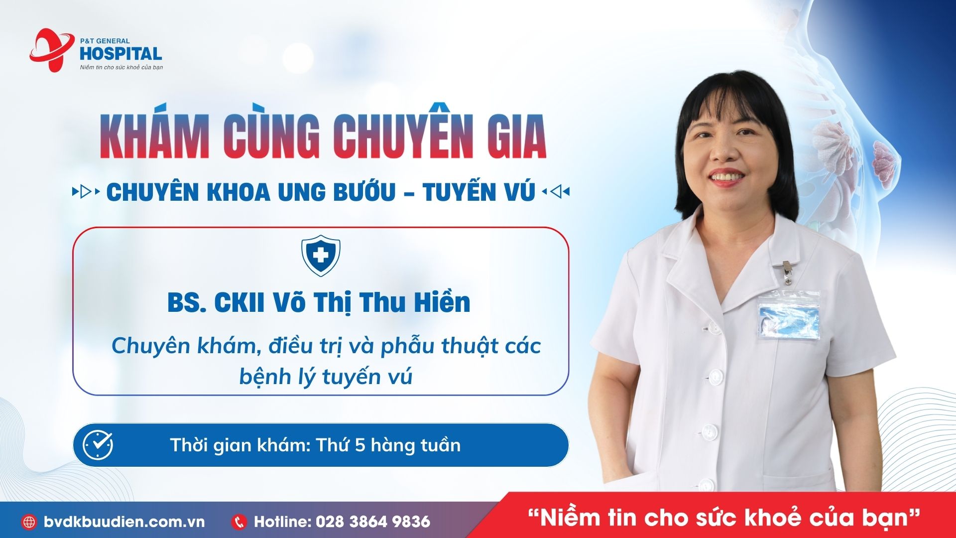 KHÁM CÙNG CHUYÊN GIA TUYẾN VÚ BS. CKII VÕ THỊ THU HIỀN - Bệnh Viện Đa ...